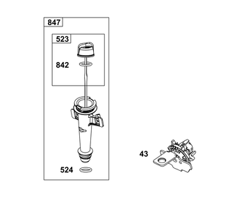 Lubrication Group Diagram and Parts List for 123P02-0002-H5 100000 - 19Z999 Briggs and Stratton Engine